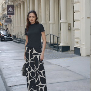 Calça Feminina Estampada Pantalona Rous