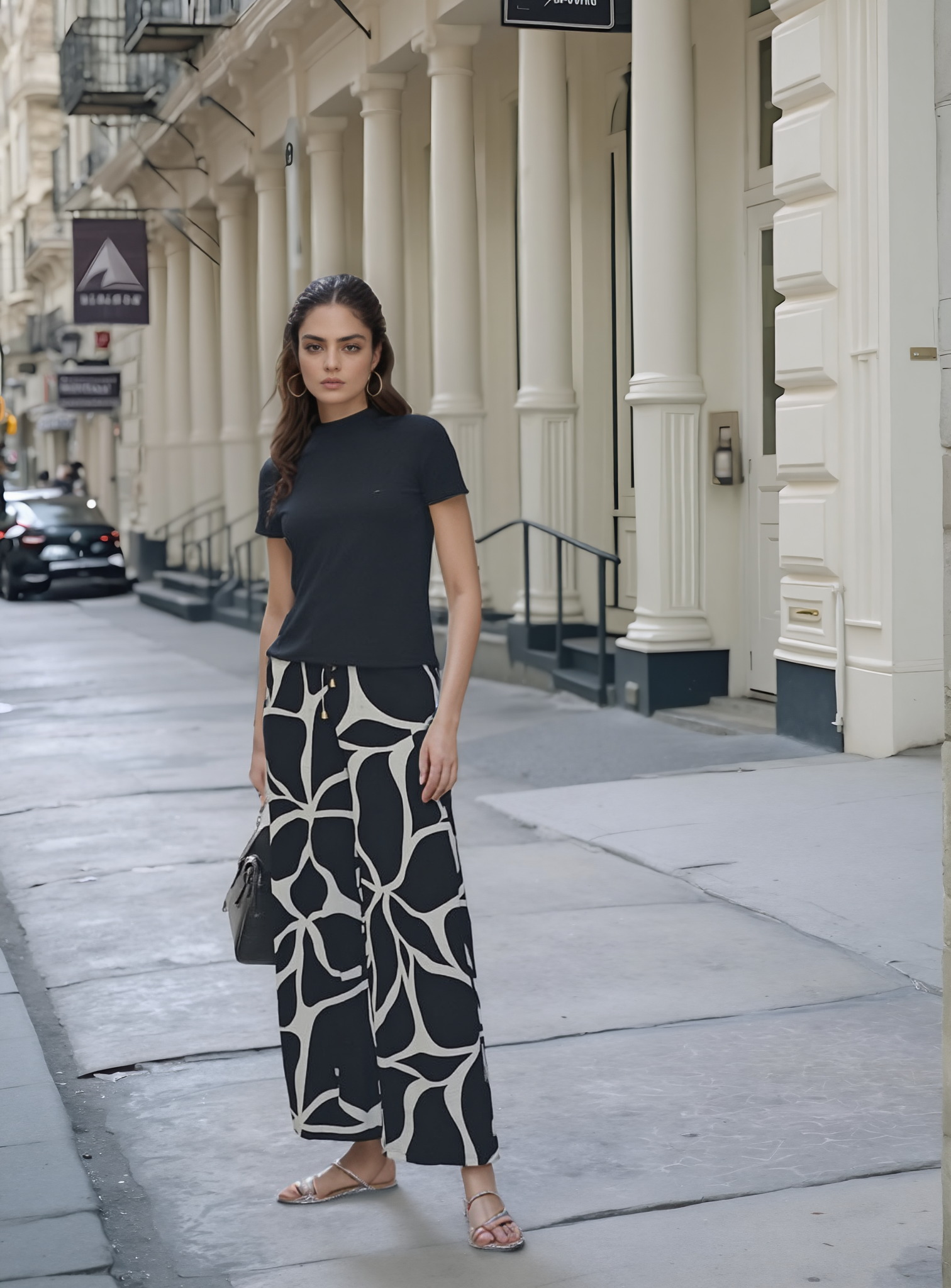 Calça Feminina Estampada Pantalona Rous