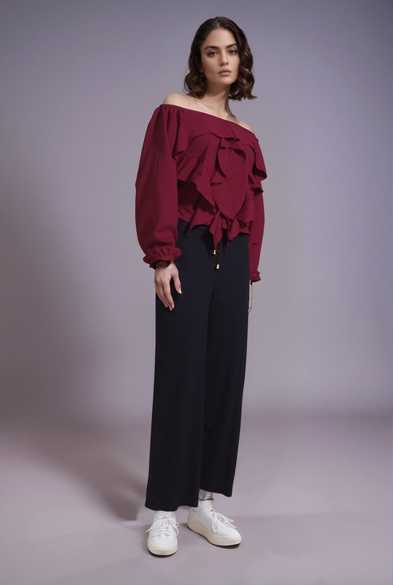 Blusa Manga 3/4 com Babado Rous