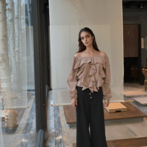 Blusa Manga 3/4 com Babado Rous