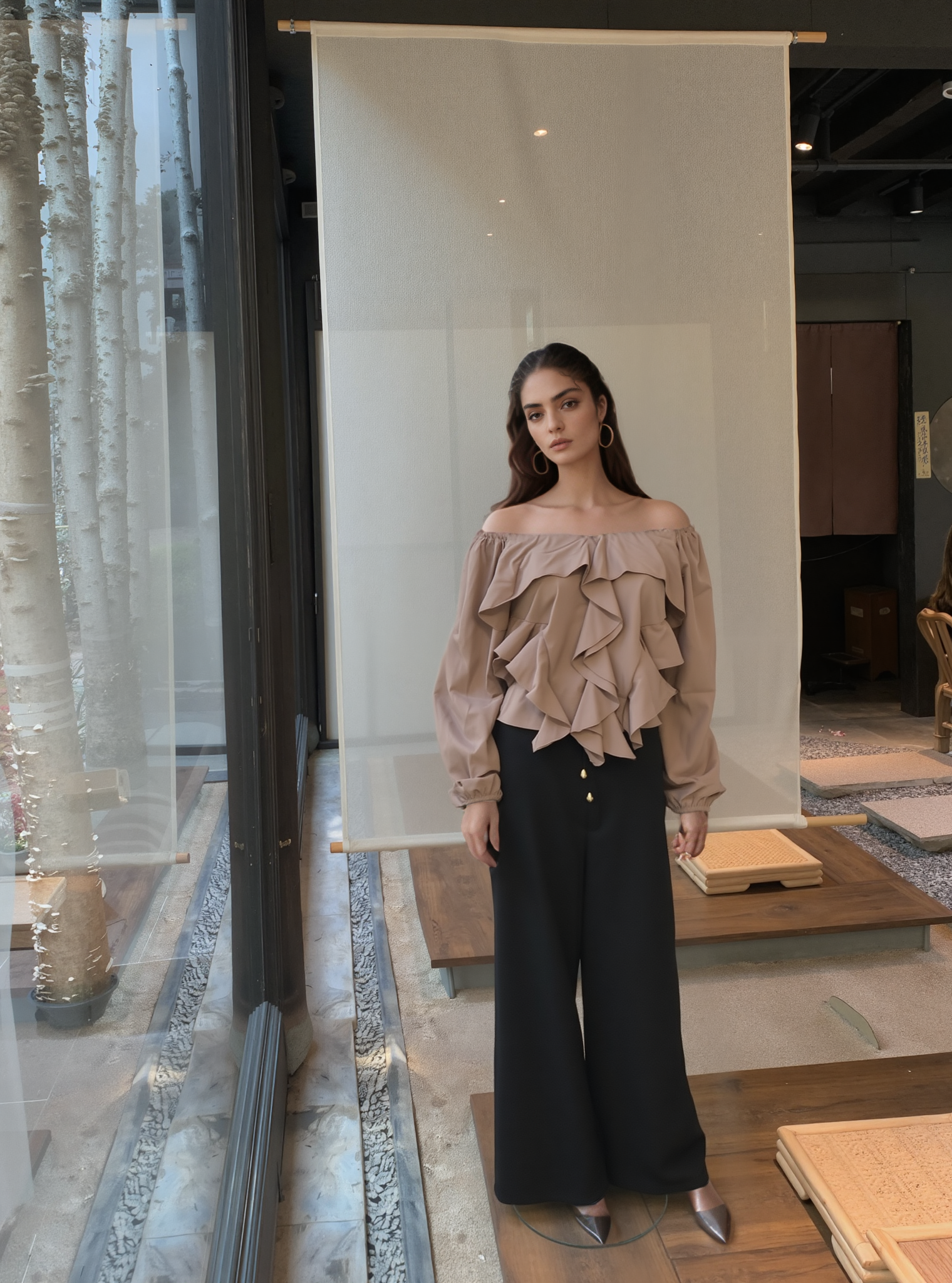 Blusa Manga 3/4 com Babado Rous