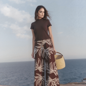 Calça Feminina Estampada Pantalona Rous