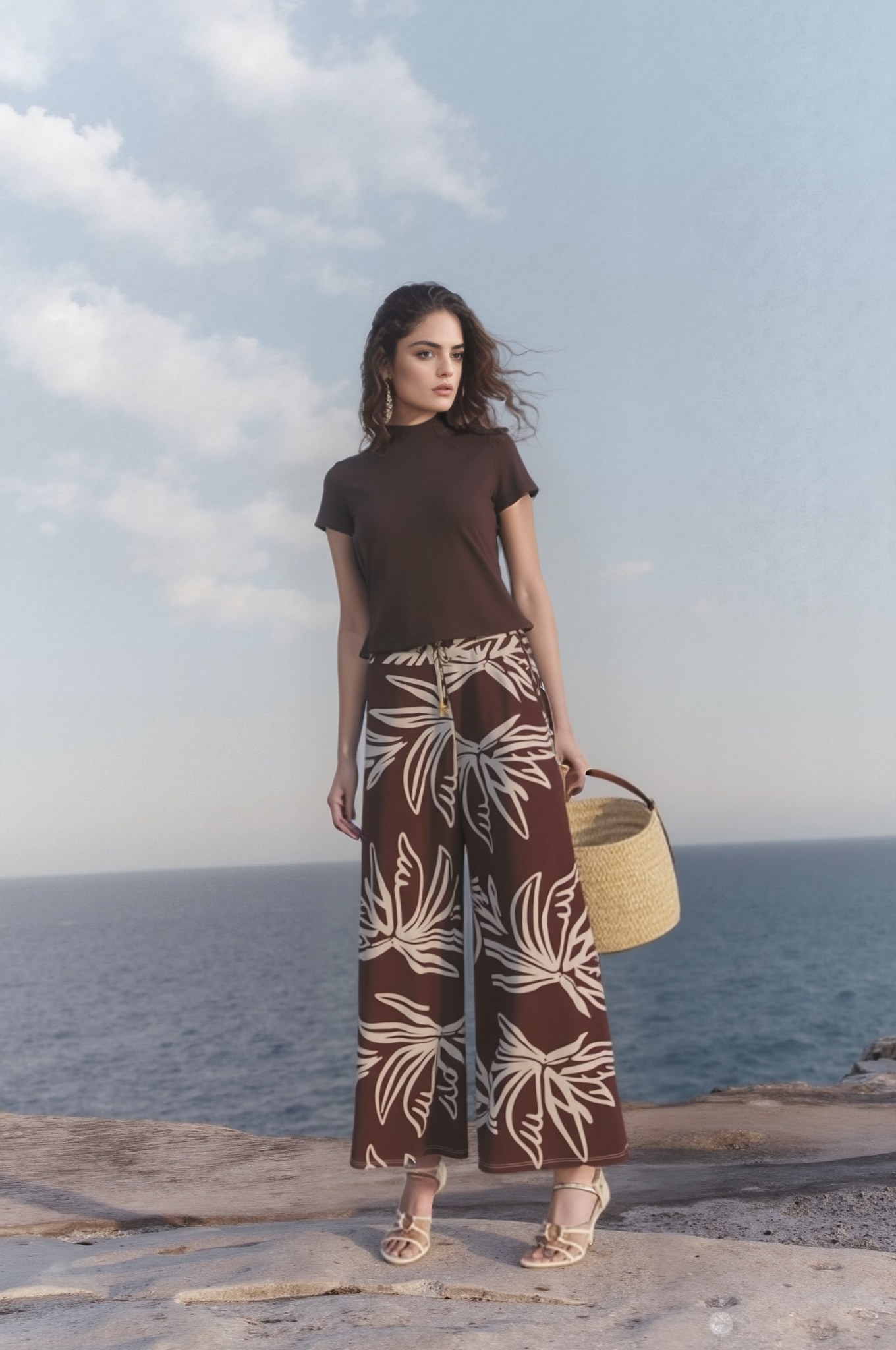 Calça Feminina Estampada Pantalona Rous